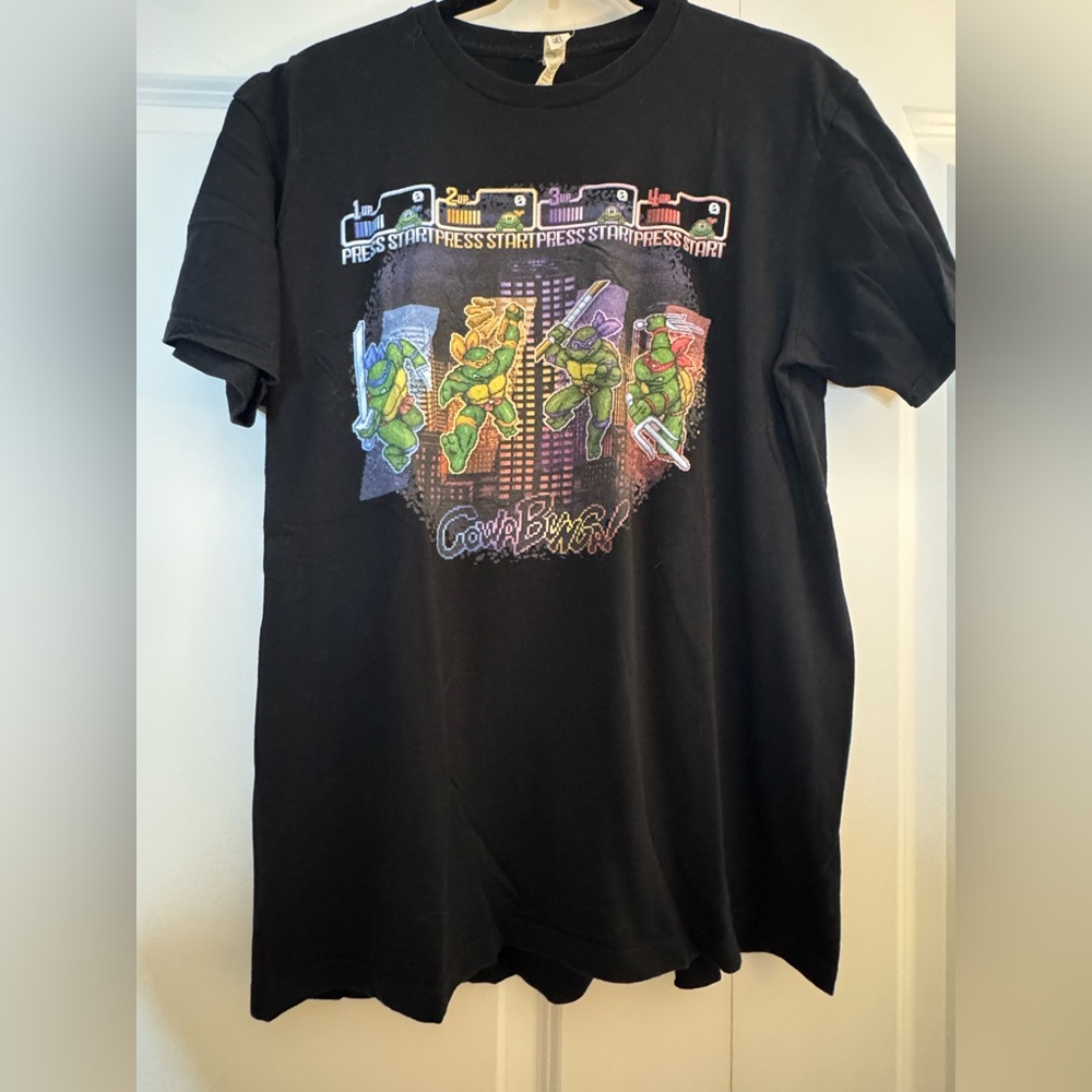 TMNT Arcade Game T Shirt Large Cowabunga Ninja Turtles Retro Graphic
